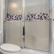 Purple Rose Wall Stickers 15x50cm Double-Sided Self-Adhesive for Living Room Bedroom Bathroom