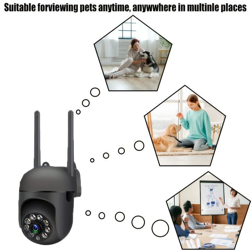 YIIYRY 1080p HD WiFi Монитор Камера, Внутренняя Безопасность с Ночным Видением, Удаленный Доступ через APP, Питается от USB, Не Водонепроницаемая, VHF Тюнер, Не Нужна SD Карта, Идеально для Безопасности Дома, Отличный Подарок на Праздники