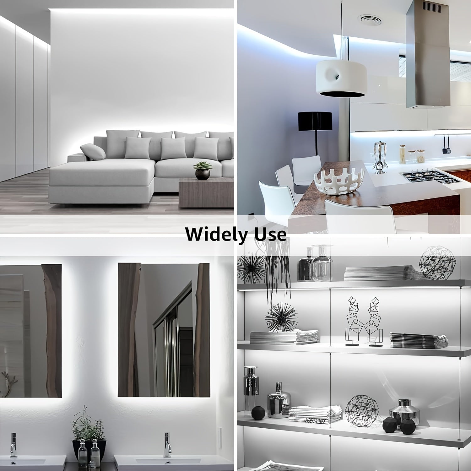 15.24m USB LED Strip Lights 5V White Warm White Flexible Cuttable for TV Bedroom Kitchen