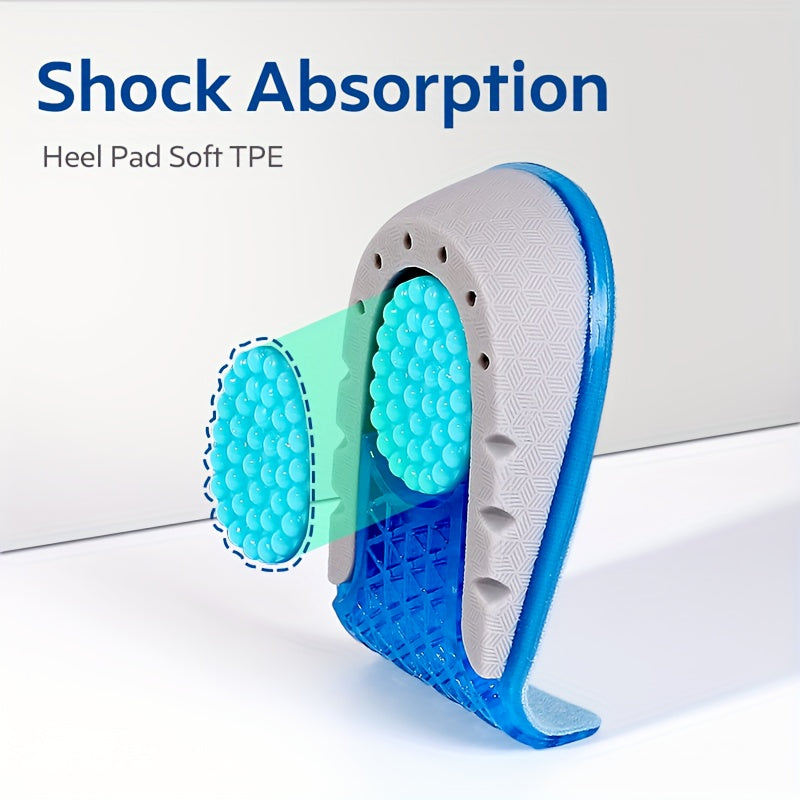 Unisex TPE Heel Support Heel Pads Non-slip Height Increasing Insoles