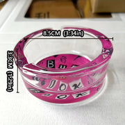 Pink Glass Ashtray Round 85mm for Home and Car Decor Gift