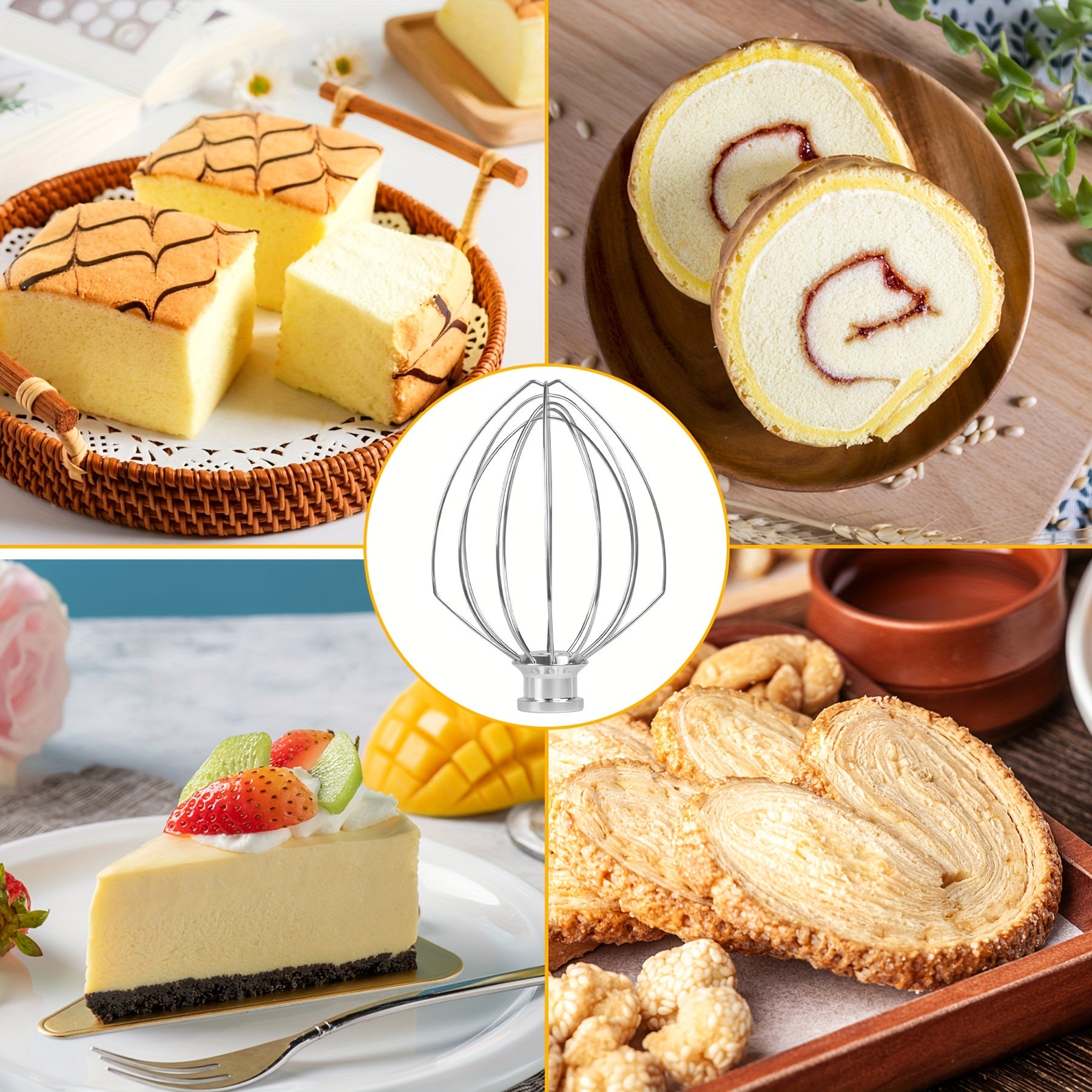 Stainless Steel Wire Whisk Attachment for Stand Mixer Egg and Cream Beater