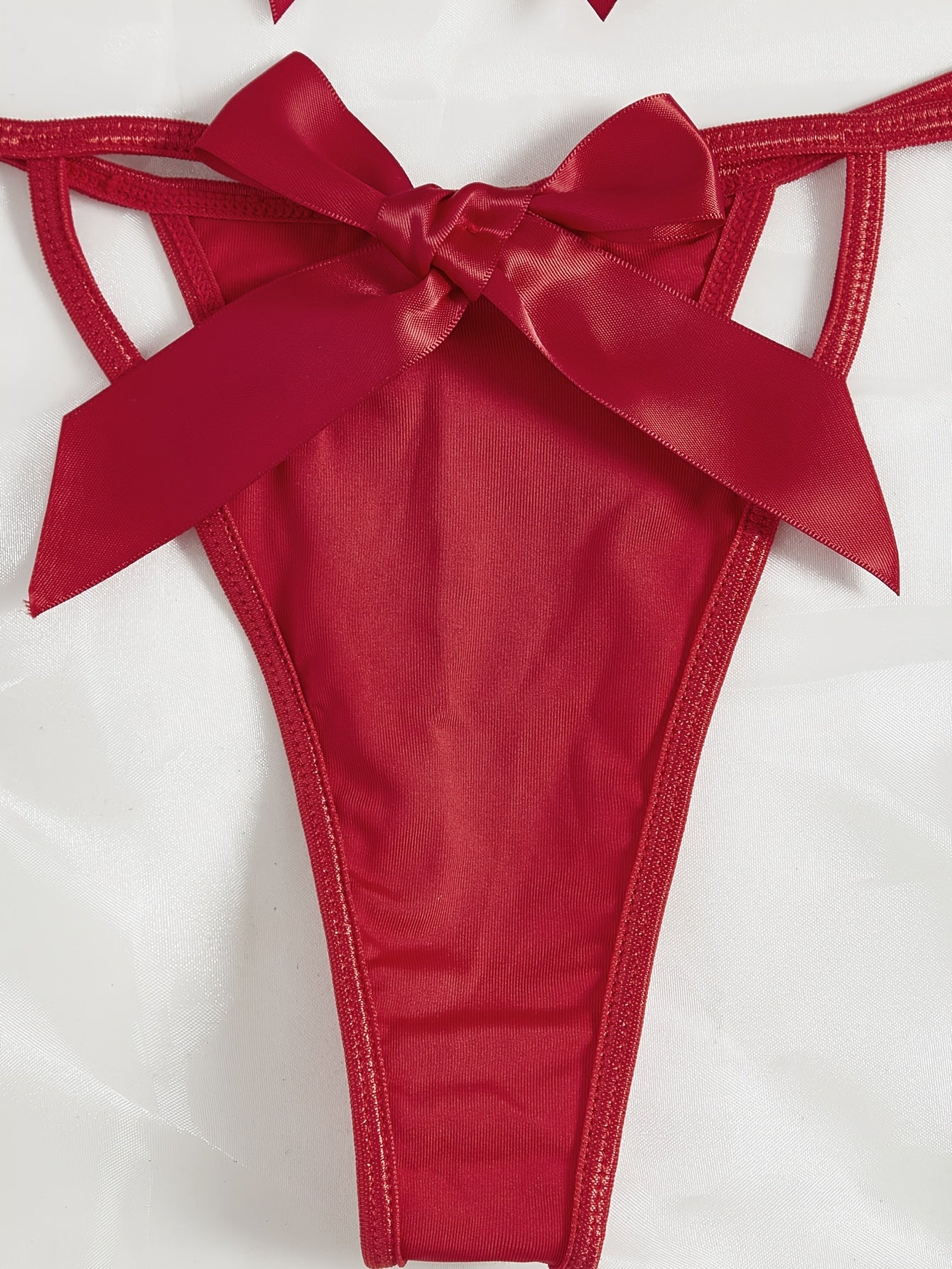 Women's Lace Lingerie Set with Bow, Soft Material, Comfortable Fit