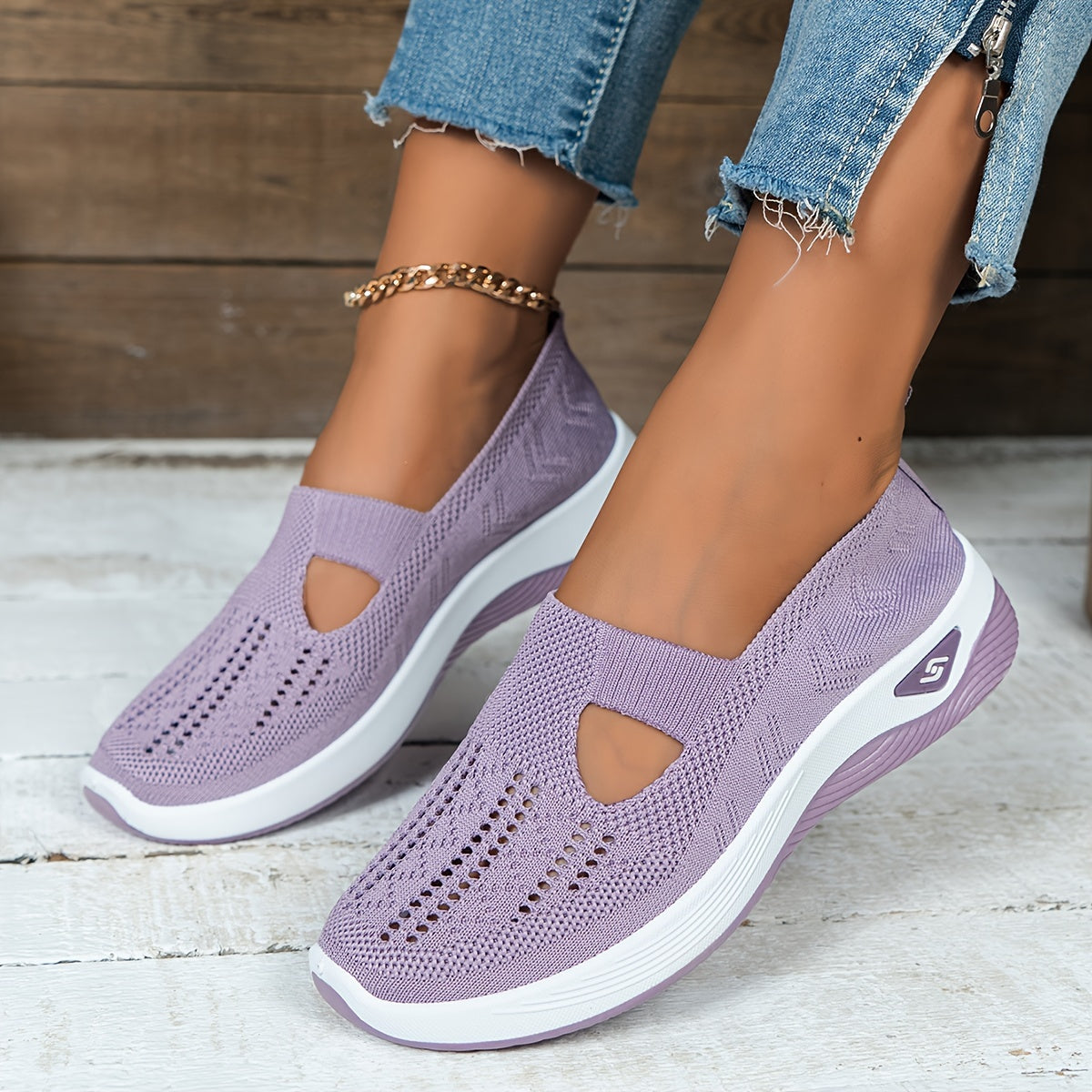 Women's Slip-On Sneakers Breathable Fabric Low Top All-Season Comfort