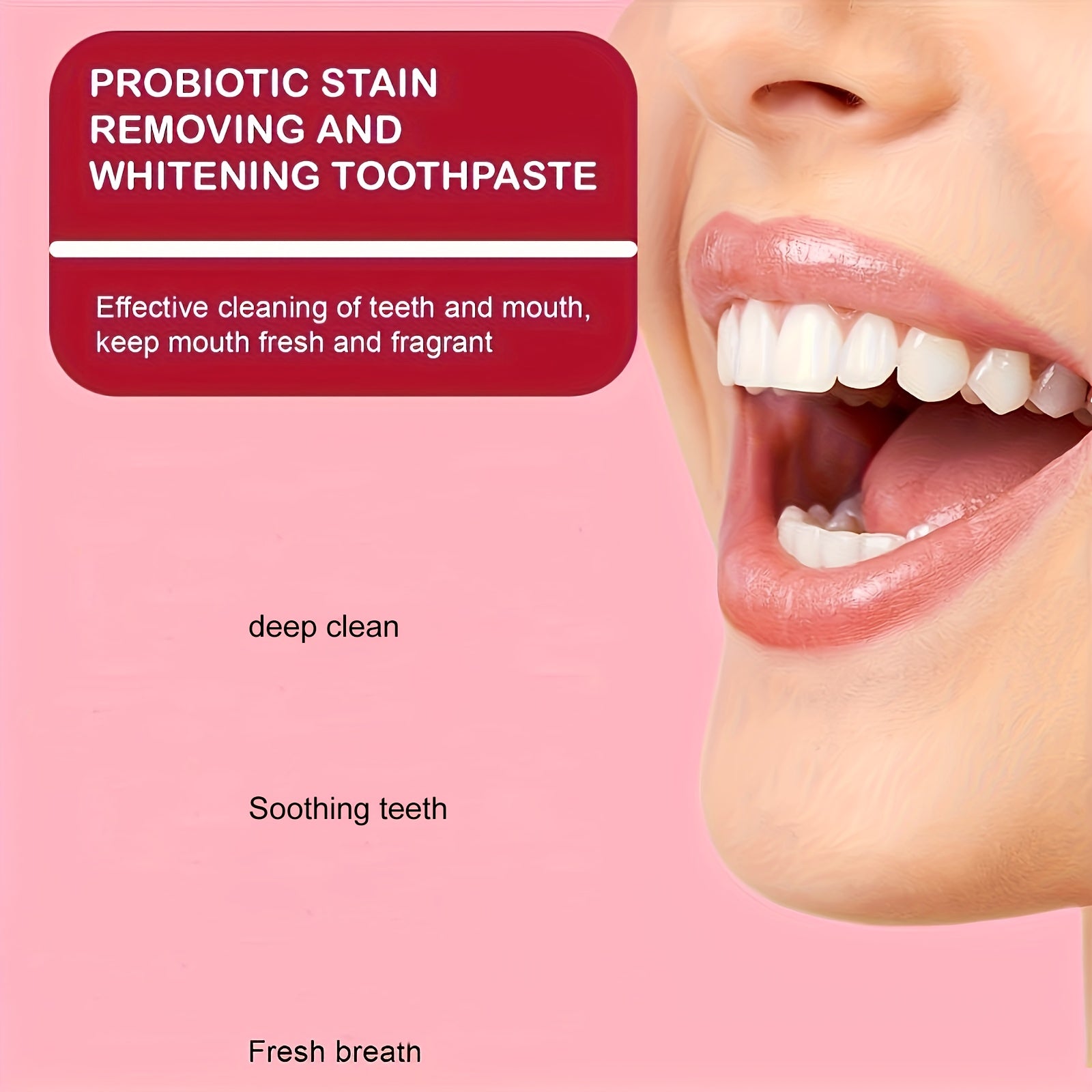 Probiotic Teeth Whitening Toothpaste for Fresh Breath and Deep Cleaning
