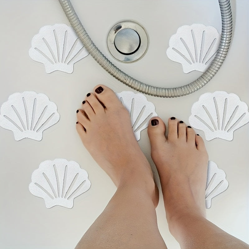 Set of 6 Shell Design Non-slip Bathroom Shower Stickers Anti-slip Bathtub Decals