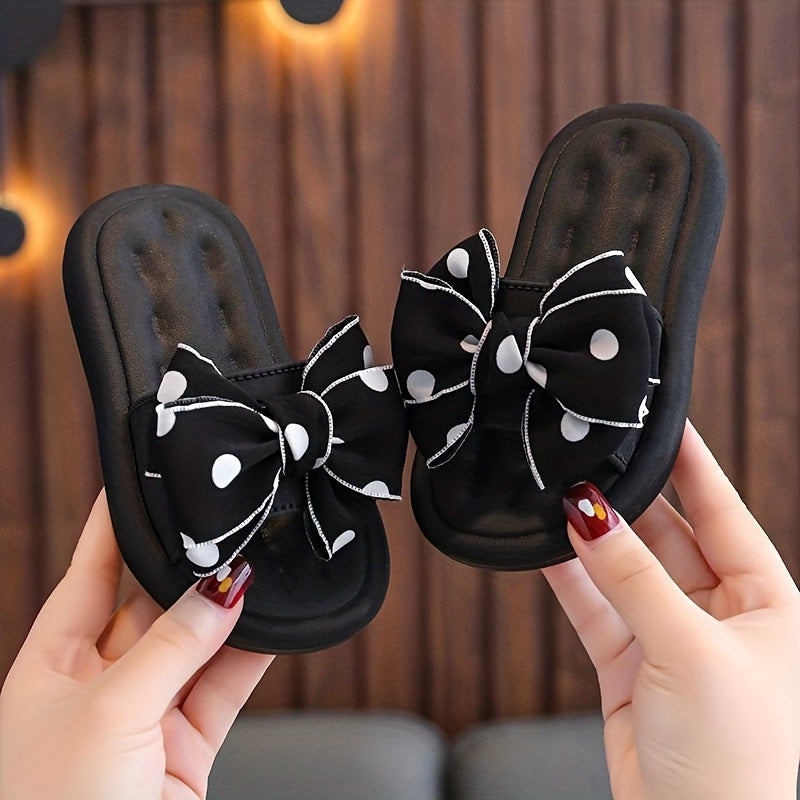 Girls Bowknot Slippers Non-Slip Lightweight PVC Indoor Outdoor Pool Beach All Seasons