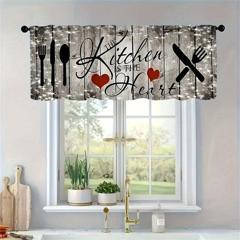 Farmhouse Style Curtain Set Rustic Kitchen Curtains with Rod Pockets 3-Piece