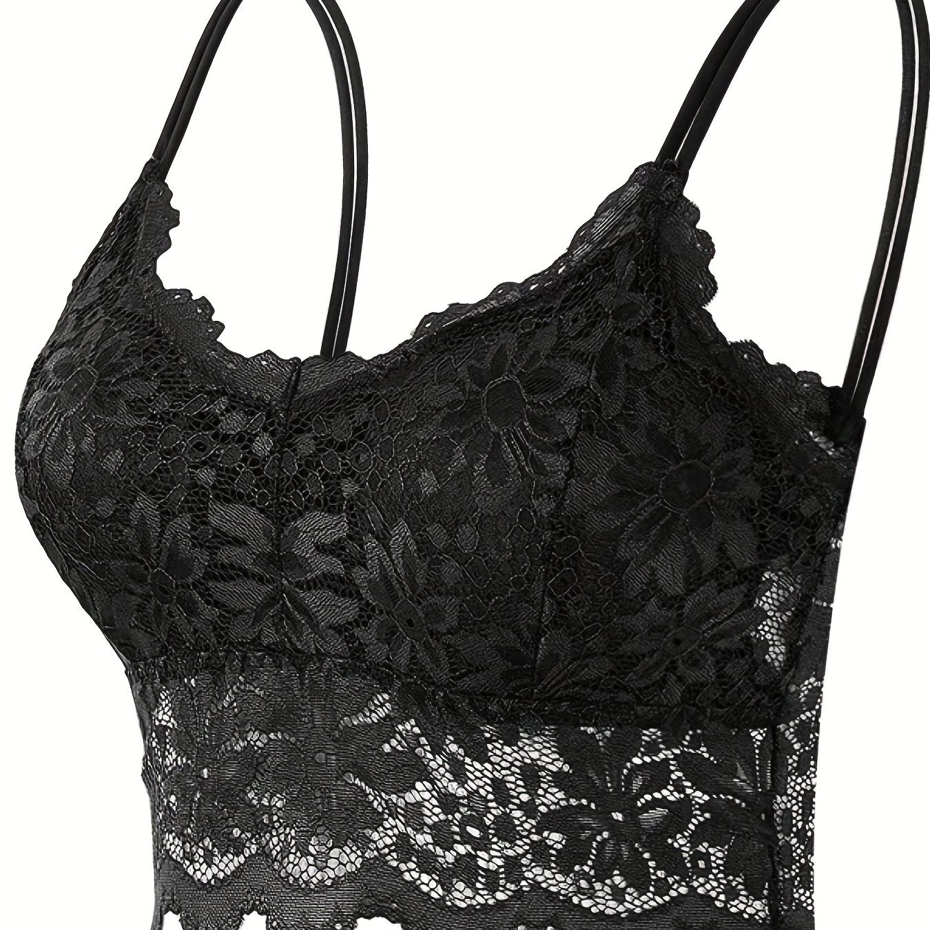 Wireless Lace Bralette for Women with Scallop Trim Comfortable Everyday Lingerie