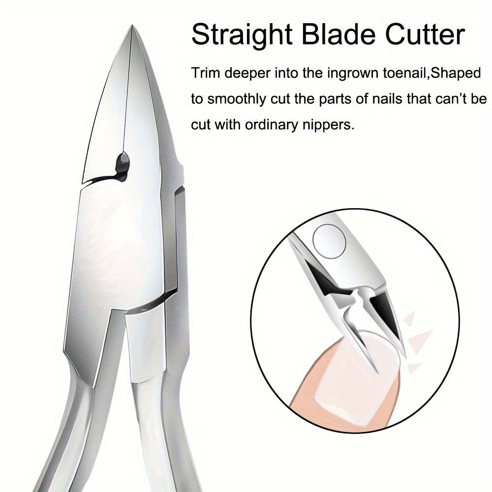 Stainless Steel Toenail Clipper for Thick Nails, Straight Edge, Hypoallergenic