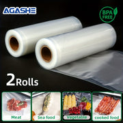 Vakuum yopishtiruvchi rulonlar 2 ta paket 500cm BPA-siz, yirtiqlarga chidamli oziq-ovqat saqlash