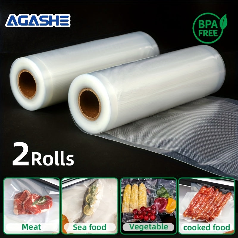 Vakuum yopishtiruvchi rulonlar 2 ta paket 500cm BPA-siz, yirtiqlarga chidamli oziq-ovqat saqlash