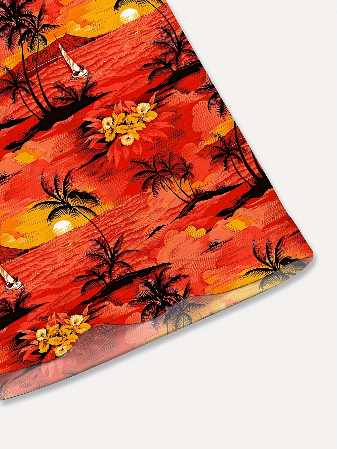 Men's Plus Size Hawaiian Shirt Tropical Island Print Short Sleeve Casual Polyester