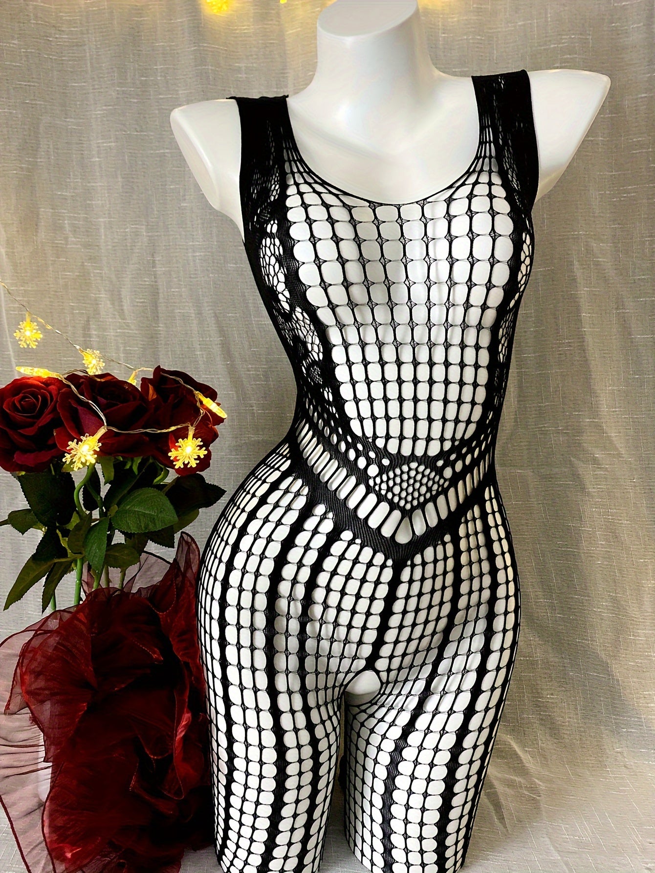 Ayollar uchun keng hajmli shaffof korsetti tarmoq bilan qoplangan bodysuit yuqori elastiklikdagi ichki kiyim