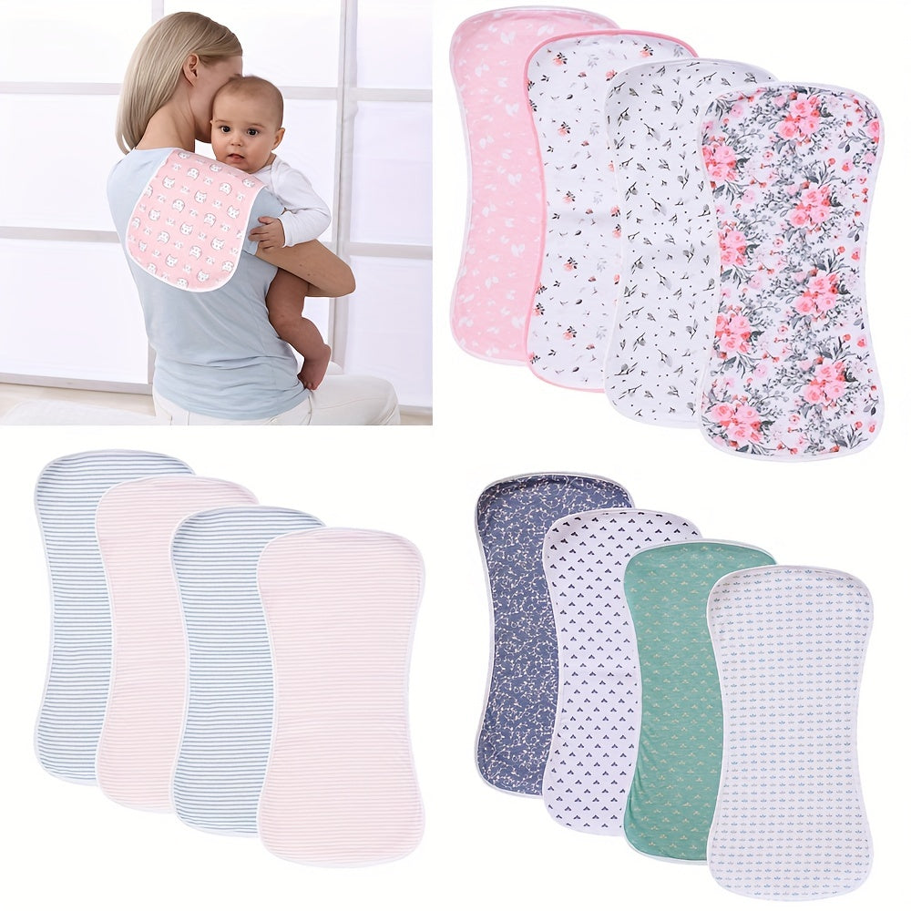 4-Pack Baby Burp Cloths Ultra-Soft Absorbent Waterproof Unisex Gift