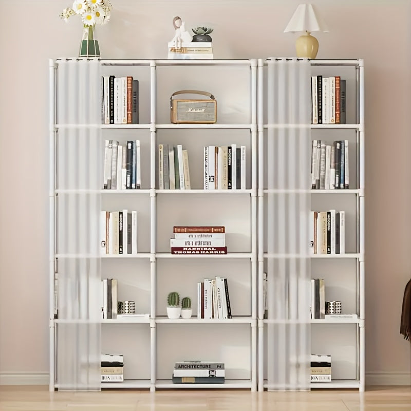 Metal Multi-Layer Storage Organizer with Dustproof Shelves for Bedrooms Dorms and Classrooms