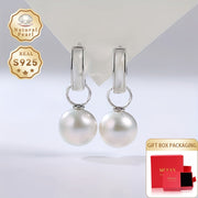 Pearl Earrings for Women S925 Silver 10-11mm Freshwater Pearls Gift Box