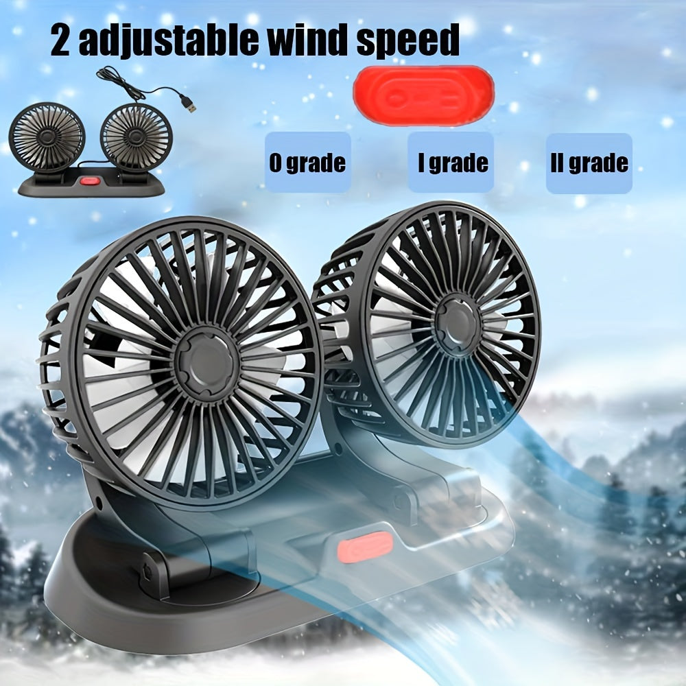Mini USB Fan for Car and Home Double-Headed Portable Window Fan