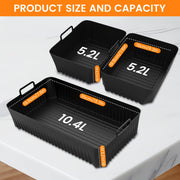 3-Donali qayta ishlatiladigan silikon qoplamalar, Havo Fryer uchun, yuqori harorat, yopishmaydigan