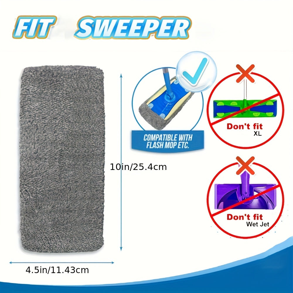 Microfiber Mop Replacement Pads 3 Pack for Flat Floor Cleaning Washable Durable