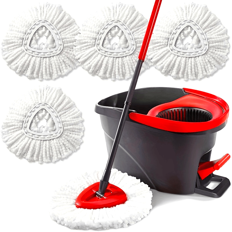 Oq Vileda O-Cedar mikroto'qima aylanuvchi mopu to'ldirish boshligi, 1 dona, batareyalarga ehtiyoj sezmasdan yashash xonalaridagi pollarni osonlik bilan tozalaydi.