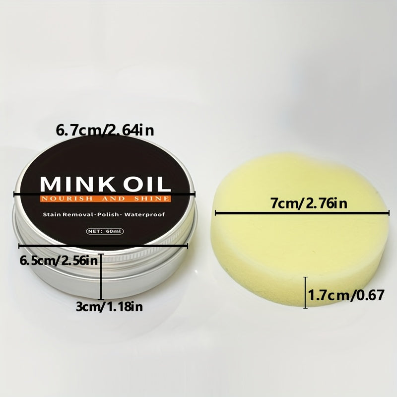 Leather Shoe and Leather Care Wax Set with Polishing Sponge and Oil