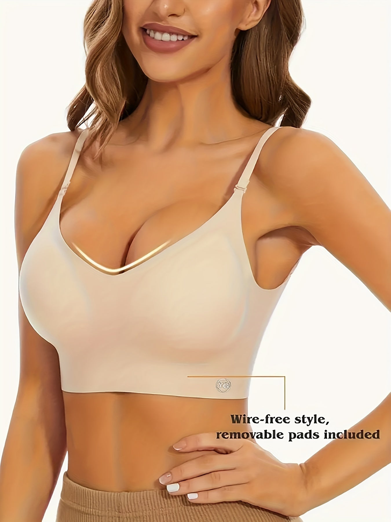 Women's Seamless Wireless Cami Bra with Push-Up Support Lingerie