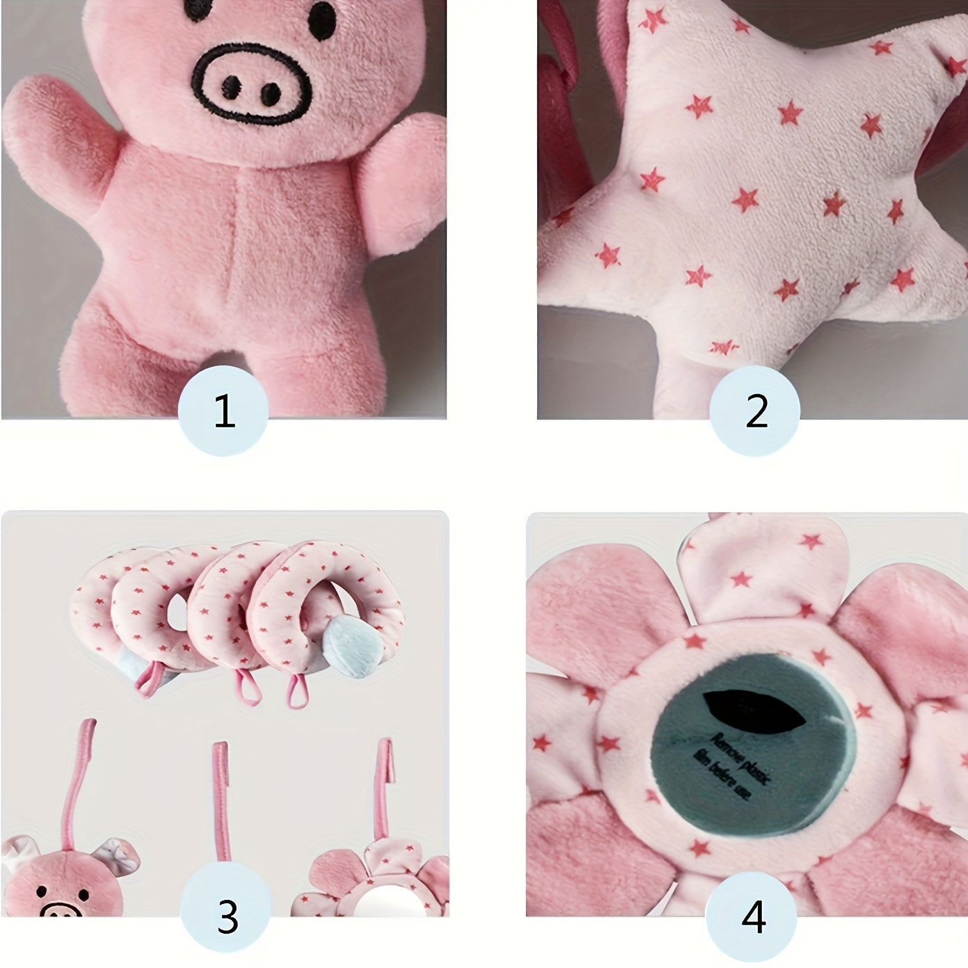 Black and White High-Contrast Spiral Hanging Toy for Babies Up to 12 Months Soft Sensory Activity for Strollers Car Seats Cribs