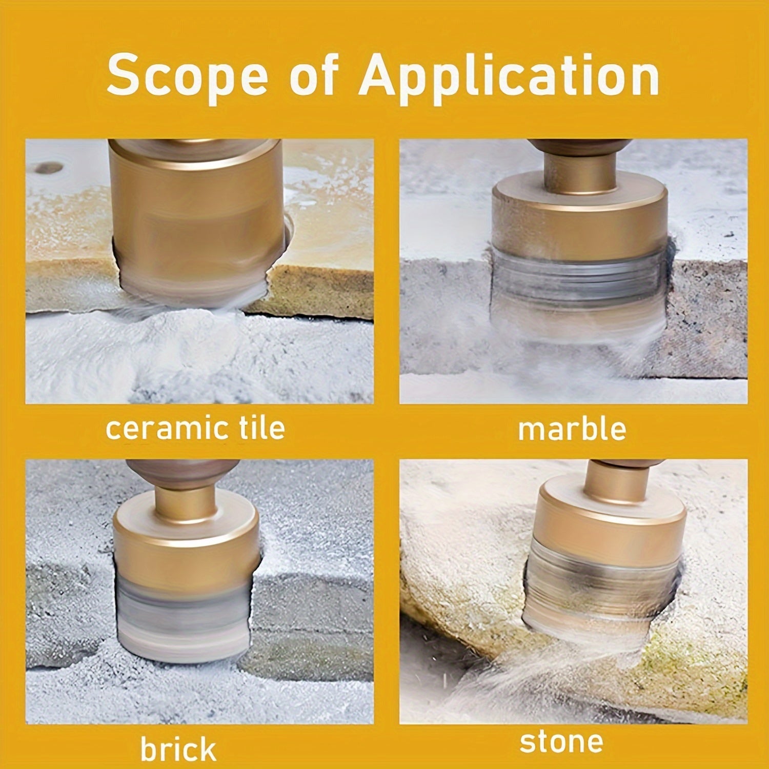 12-Piece Diamond Coated Drill Bit Set for Glass Marble Granite Tile Ceramic