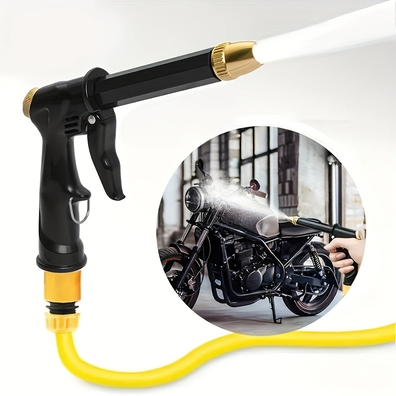 Pistola de agua para lavado a alta presión para motocicletas y coches, duradera, de plástico, con rociador ajustable