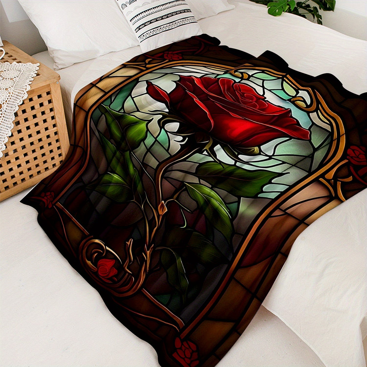 Red Flannel Fleece Throw Blanket for Sofa Bed Couch All-Season Warm Gift