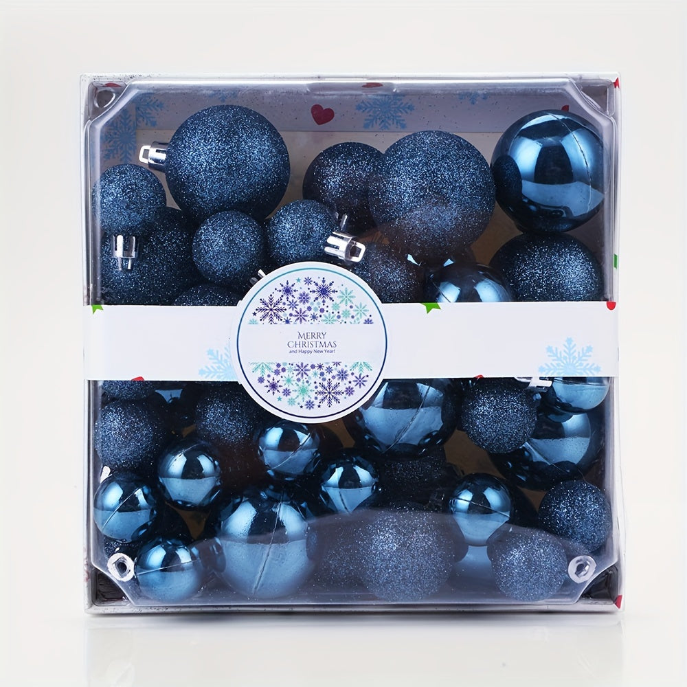 44 piezas de adornos navideños en forma de bolas para árbol de Navidad, colgantes para fiestas navideñas