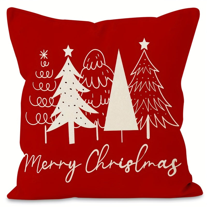 Qizil Rojdestvo yostiq qoplami 45.72x45.72cm yoki 30.48x50.8cm Zipperli Polyester bayram bezaklari