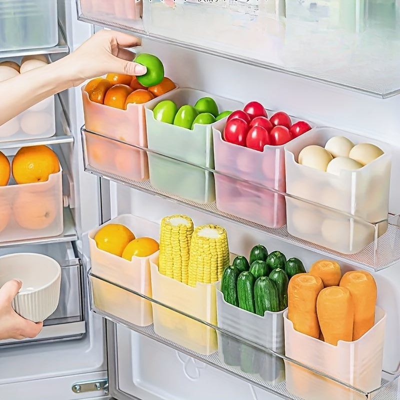 6 piezas de recipientes transparentes para almacenamiento de alimentos para refrigerador y encimera, organización de la cocina