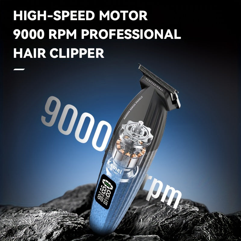 Professional Hair Clipper Set USB Rechargeable Lithium Battery Charging Stand Volcano Pattern Long-Lasting Battery