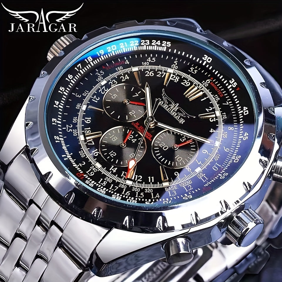 Men's Mechanical Watch Stainless Steel Hollow Large Dial Fashionable Gift