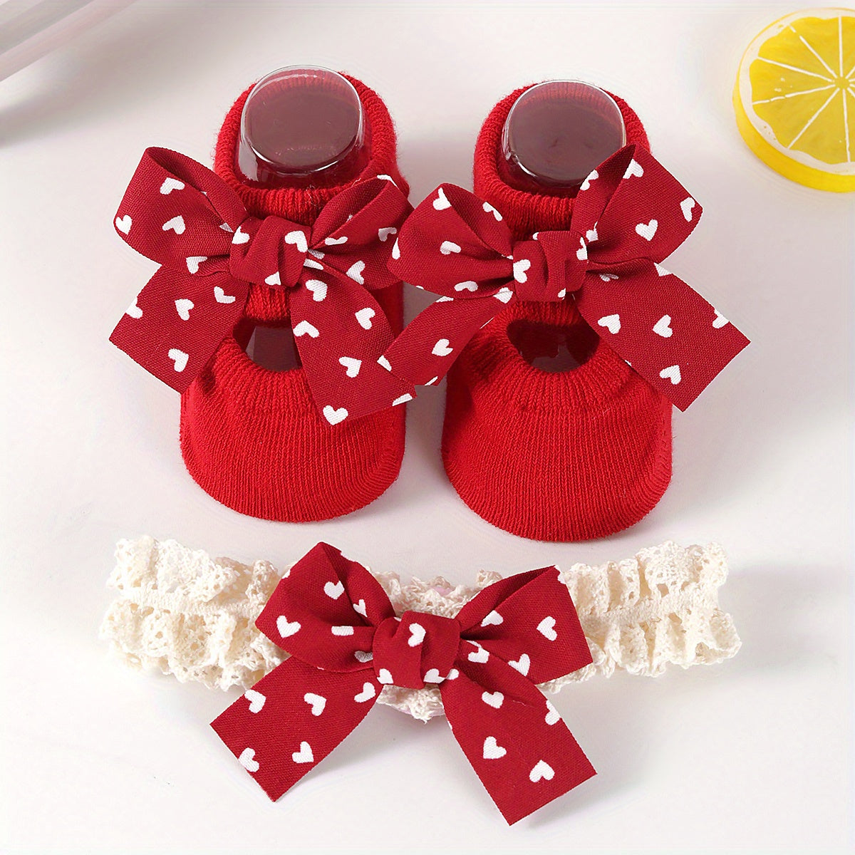 Baby Girls Kids Set Including Bow Headband and Socks with Princess Shoes Socks and Toddler Accessories