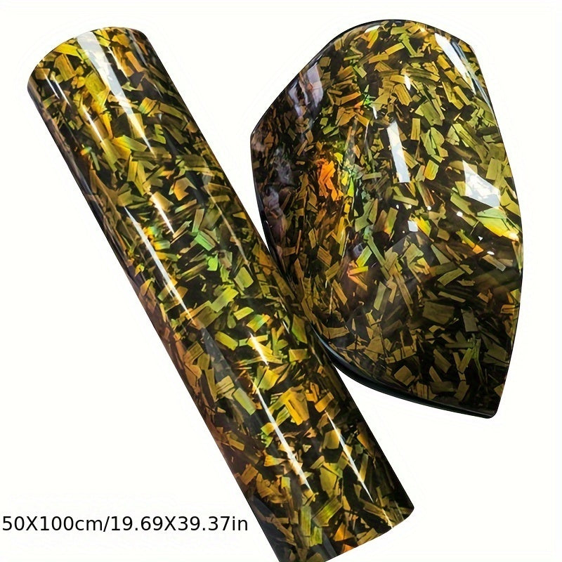 Karbon PET Rainbow Laser Qadoqlash Rulonli Yopishtiruvchi Avtomobilni Qoplash uchun