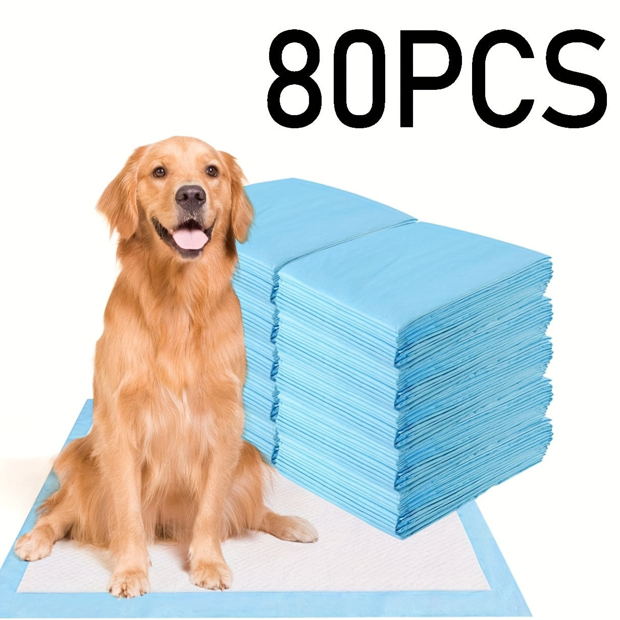 Paquete de 80 almohadillas de entrenamiento para perros de 55x85cm, almohadillas desechables para orinar con 6 capas de control de olores
