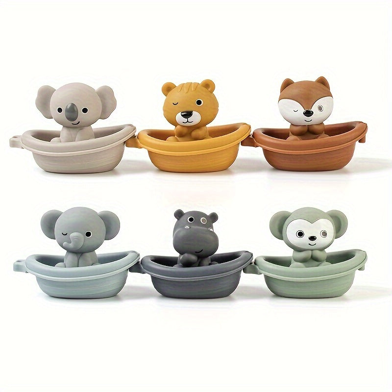 Floating Bath Toy for Kids with Animal Finger Covers Stackable Water Play