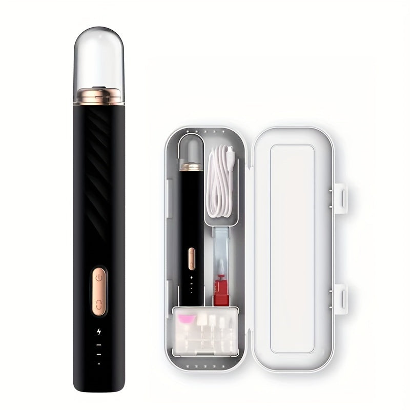 Rechargeable Electric Nail Drill Set with 5 Drill Bits for Gel Nails Home Manicure Pedicure