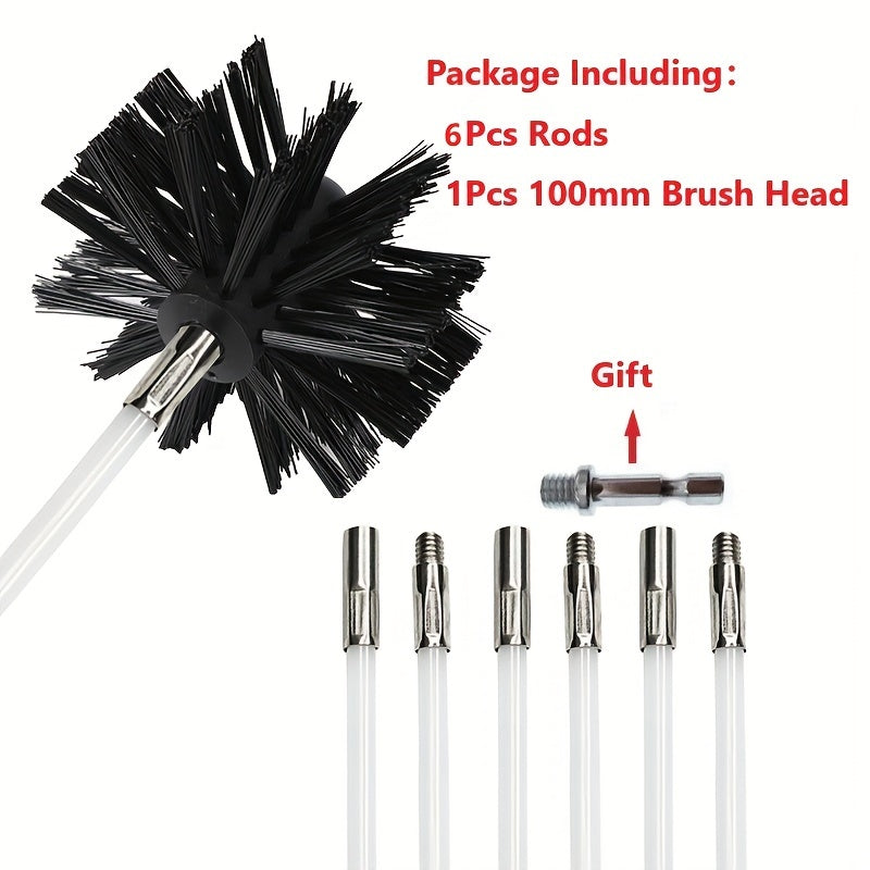 Dryer Vent Cleaning Brush Kit with Flexible Rods and Extendable Lint Remover