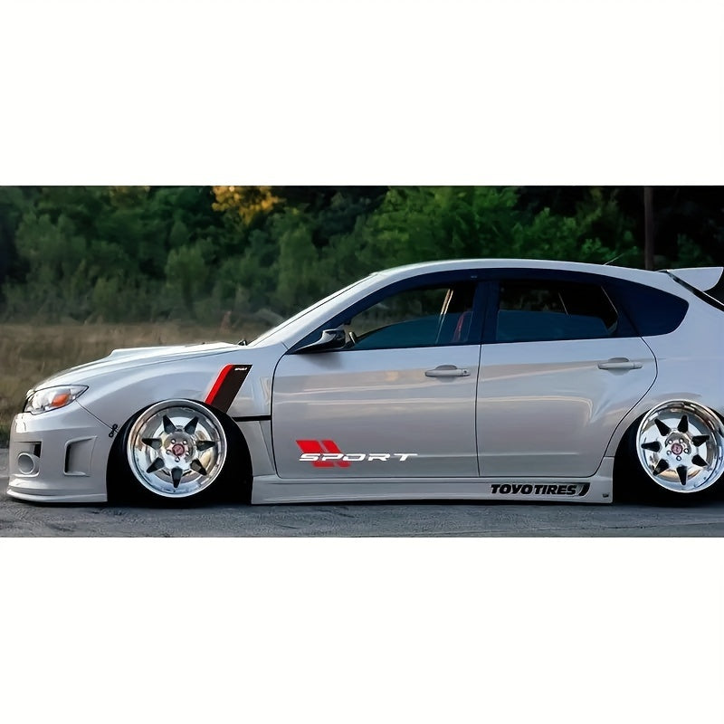 2-Pack 16-Inch Glitter Vinyl Car Sport Badge Decals for Fender and Trunk