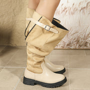 Женские ботинки в западном стиле с массивной платформой, черная резиновая подошва, повседневные зимние