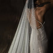 Bridal Veil with Rhinestones and Comb Single Layer Wedding Accessory