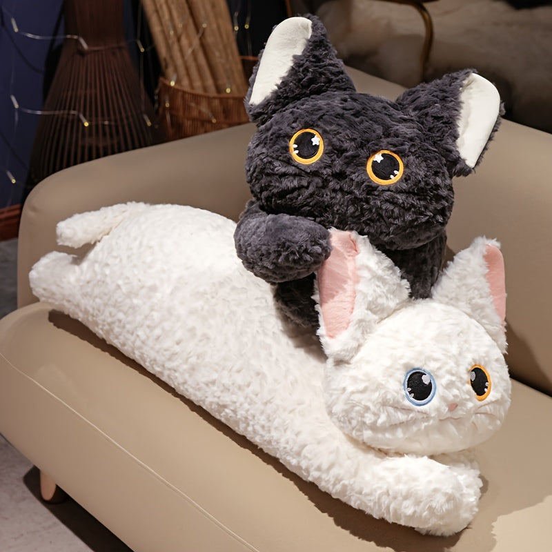 Almohada larga en forma de gato para dormir de lado, suave, adorable, diseño moderno, para todas las estaciones