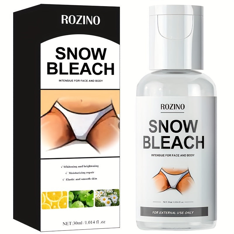 Snow Bleach Cream for Private Areas and Body 1.01 oz Hypoallergenic Skin Lightener Moisturizer