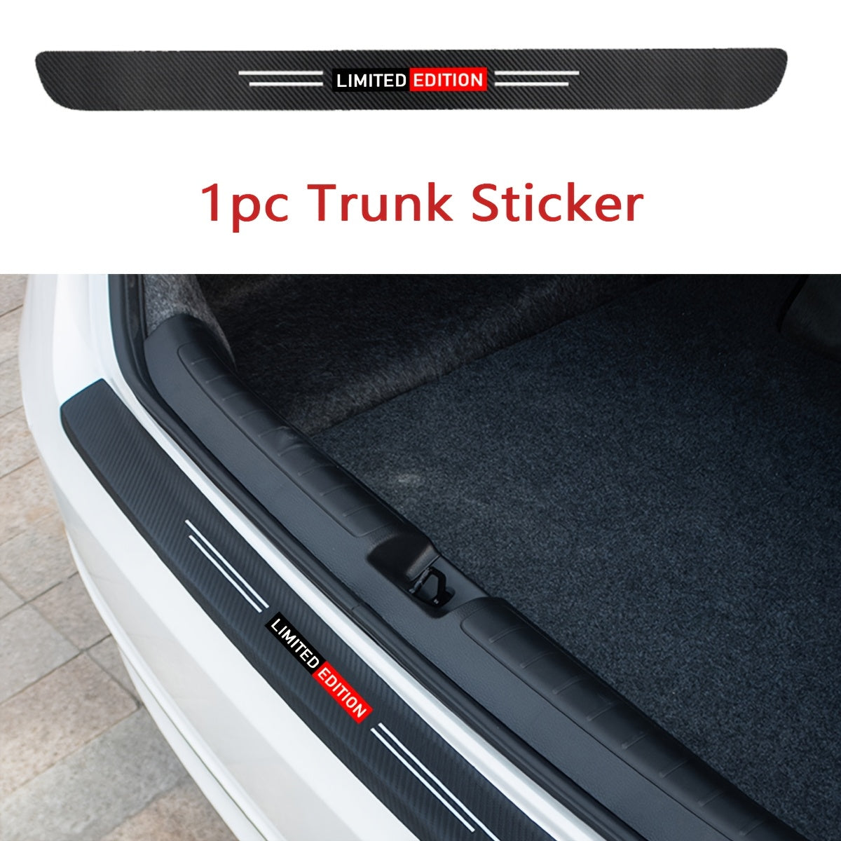 Car Trunk Decal Sticker PVC Bumper Protector Strip for Vehicle Left Side