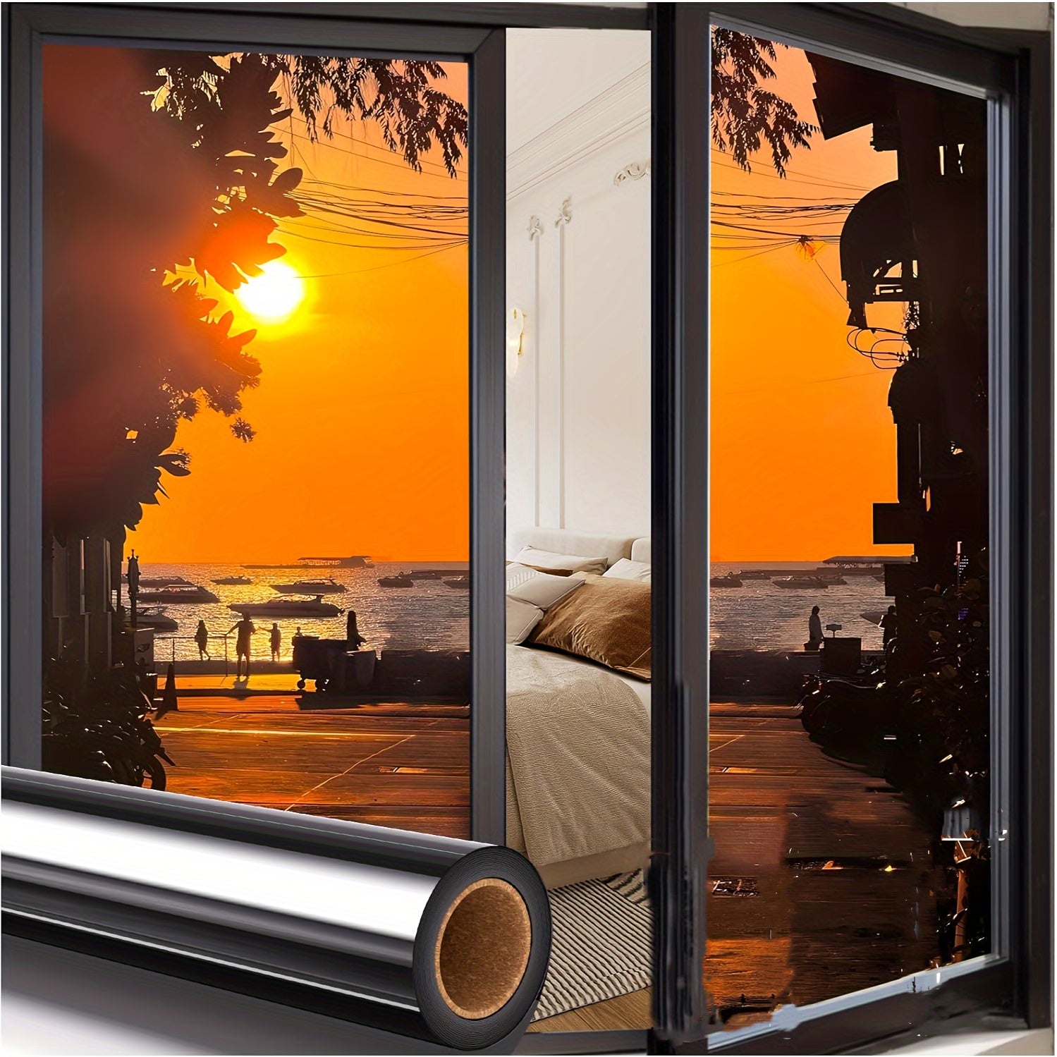 PVC Privacy Window Film 3mil Reflective Mirror Sunblock for Daytime Privacy
