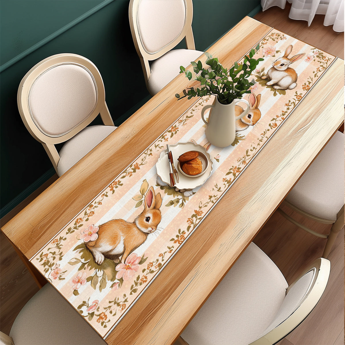 Easter Bunny Throw Blanket with Carrots Paisley Pattern for Spring Home Decor